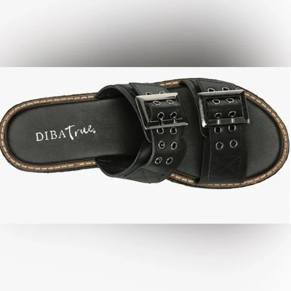 DIBA TRUE Derby Black Leather Wedges (NIB) - Picture 2 of 4